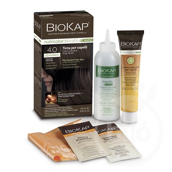 Biokap nutricolor rapid tartós hajfesték nr 4.0 natural brown 135 ml