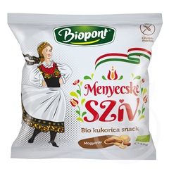 Biopont bio kukorica snack menyecske szív mogyorós ízesítéssel 45 g