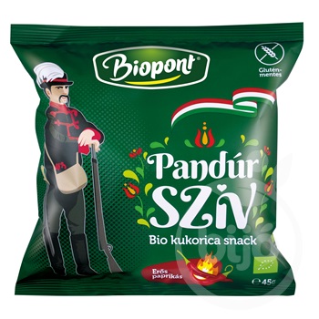 Biopont bio kukorica snack pandúr szív erős paprikás ízesítéssel 45 g