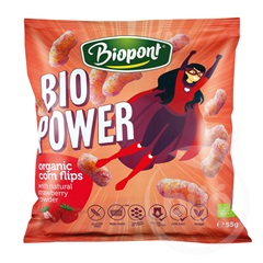 Biopont bio power extrudált kukorica valódi eperporral 55 g