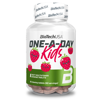 Biotech one a day kids eper-málna rágótabletta 90 db