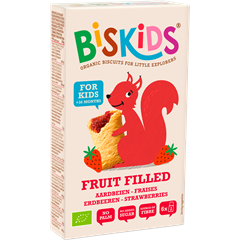 Biskids fruit filled biokeksz eperpürével töltve 120 g