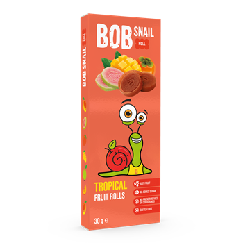 Bob Snail gyümölcstekercs trópusi gyümölcsök (mangó, datolyaszilva, guava) 30 g