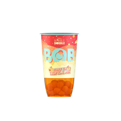 Bob bubble tea fekete teából készült üdítőital trópusi gyümölcslével, mangólevet tartalmazó italgyöngyökkel 360 ml