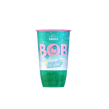 Bob bubble tea zöld teából készült üdítőital citrom- és almalével, limelét tartalmazó italgyöngyökkel 360 ml
