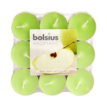 Bolsius illatos teamécses zöldalma 18 db