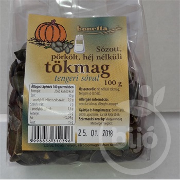 Bonetta héjnélküli tökmag pörkölt sózott 100 g