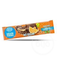 Brain Foods gluténmentes ostyaszelet csokoládéba mártott, narancsos kakaós krémmel töltött, édesítőszerekkel 40 g