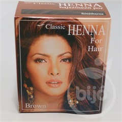 Classic Henna hajszínező por sötétbarna 100 g