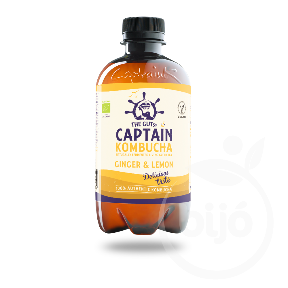 Captain bio kombucha fermentált zöld tea ital élőflórával gyömbéres