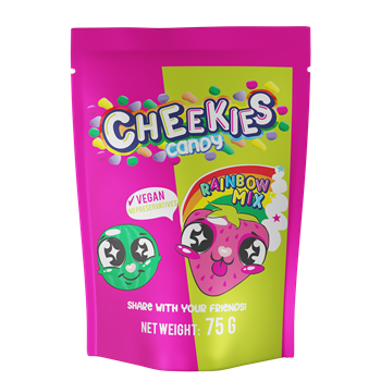 Cheekies gyümölcsízű ropogós cukordrazsé szivárvány mix 75 g