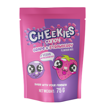 Cheekies gyümölcsízű ropogós cukordrazsé szőlő-eper 75 g