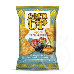 Corn Up tortilla chips fekete olivabogyó és paradicsom ízű 60 g