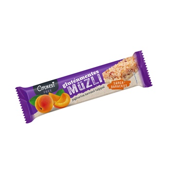 Cornexi gluténmentes müzliszelet sárgabarackos, joghurtos tejbevonó talppal 25 g