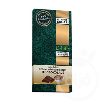 D-Life extra kakaós szénhidrátcsökkentett tejcsokoládé táblás 80 g