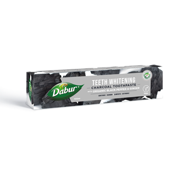 Dabur herbal whitening toothpaste with activated charcoal and organic ingredients 100 ml