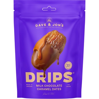 Dave & Jon`s dates drips milk chocolate caramel 100 g