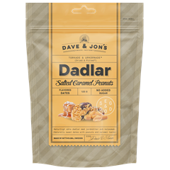 Dave & Jon`s dates salted caramel peanut mag nélküli ízesített datolya sós karamell ízben, hozzáadott cukor nélkül 125 g