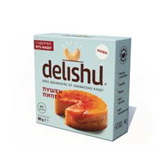 Delishu vegán, kesudióból készült érlelt sajt jellegű készítmény füstölt paprikás 90 g