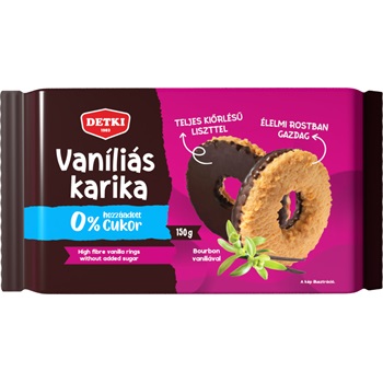 Detki hcn vaníliás karika étcsokoládé 150 g