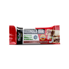 Dia-Wellness - FreEat Food Málnás Granola Bar kókusztejes fehér csokoládéval mártva 50g