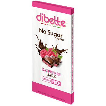 Dibette Nas málnás krémmel töltött étcsokoládé tábla, hozzáadott cukor nélkül, édesítőszerekkel 80 g