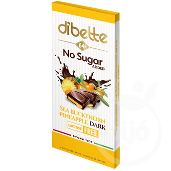 Dibette nas dark chocolate filled with sea buckthorn, pineapple cream no added sugar lactose free 80 g