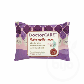 Doctor Care sminklemosó törlőkendő 100% biodegradable 20 db