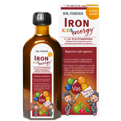 Dr.Theiss iron energy kids folyékony étrend-kiegészítő vassal és vitaminokkal 4 éves kortól 250 ml