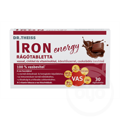 Dr.Theiss iron energy rágótabletta vassal, cinkkel és vitaminokkal csokoládé ízben 30 db