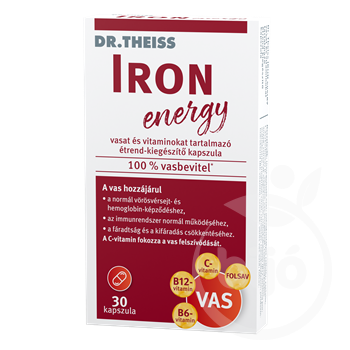 Dr.Theiss iron energy vasat és vitaminokat tartalmazó étrend-kiegészítő kapszula 30 db