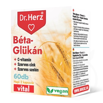 Dr.herz béta-glükán+szerves cink, szelén+c-vitamin vegán kapszula 60 db