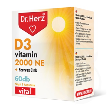 Dr.herz d3-vitamin 2000NE+szerves cink kapszula 60 db
