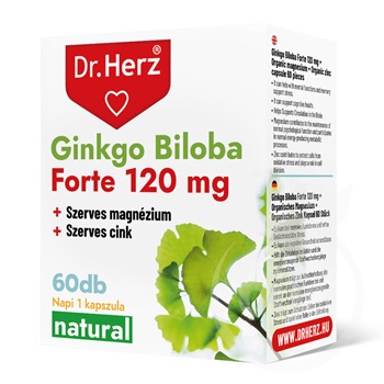 Dr.herz ginkgo biloba forte 120 mg+szerves mg+zn kapszula 60 db