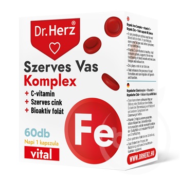 Dr.herz szerves vas komplex+c-vitamin+szerves cink+folát kapszula 60 db