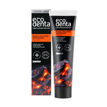 Ecodenta fehérítő fogkrém szénnel és vulkáni ásványokkal 100 ml