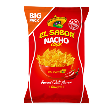 El sabor big nacho chips gluténmentes édes chili 180 g