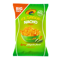 El sabor big nacho chips gluténmentes jalapeno 180 g