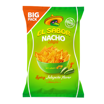 El sabor big nacho chips gluténmentes jalapeno 180 g