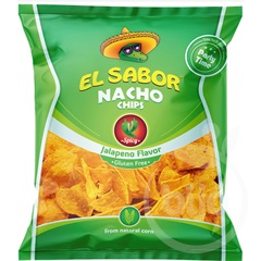 El sabor big nacho chips gluténmentes jalapeno 225 g