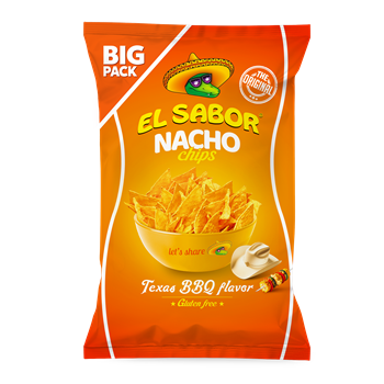 El sabor big nacho chips gluténmentes texas bbq 180 g