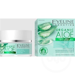 Eveline organic aloe+collagen hidratáló és nyugtató éjszakai és nappali arcgél 50 ml