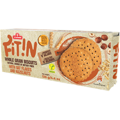 Fit in teljes kiőrlésű zabkeksz mogyoróval 126 g