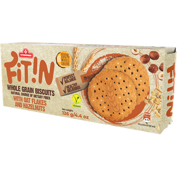 Fit in teljes kiőrlésű zabkeksz mogyoróval 126 g
