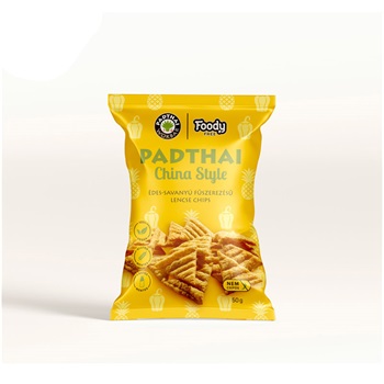 Foody Free gluténmentes lencse chips padthai china style édes-savanyú ízű 50 g