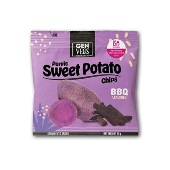 Gen Fruit lila édesburgonya chips bbq ízesítéssel 45 g