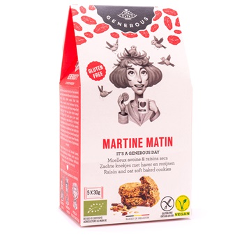 Generous martine matin gluténmentes vegán zabkeksz mazsolával 150 g