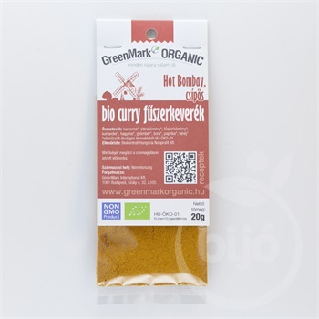 Greenmark bio curry fűszerkeverék csípős hot bombay 20 g