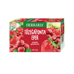 Herbária tőzegáfonya eper ízesítésű gyümölcstea 20x2g 40 g