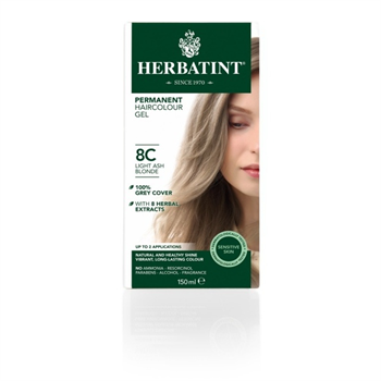 Herbatint 8c világos hamvas szőke tartós növényi hajfesték 170 ml